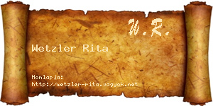Wetzler Rita névjegykártya